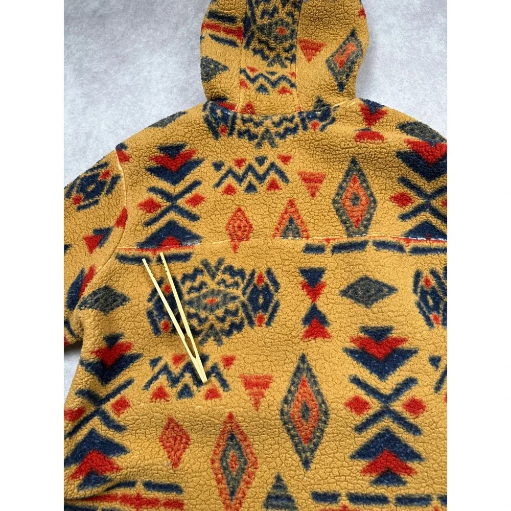 The North Face Men XL* 1/4 Zip Sherpa Fleece Hoodie Southwestern Aztec Yellow